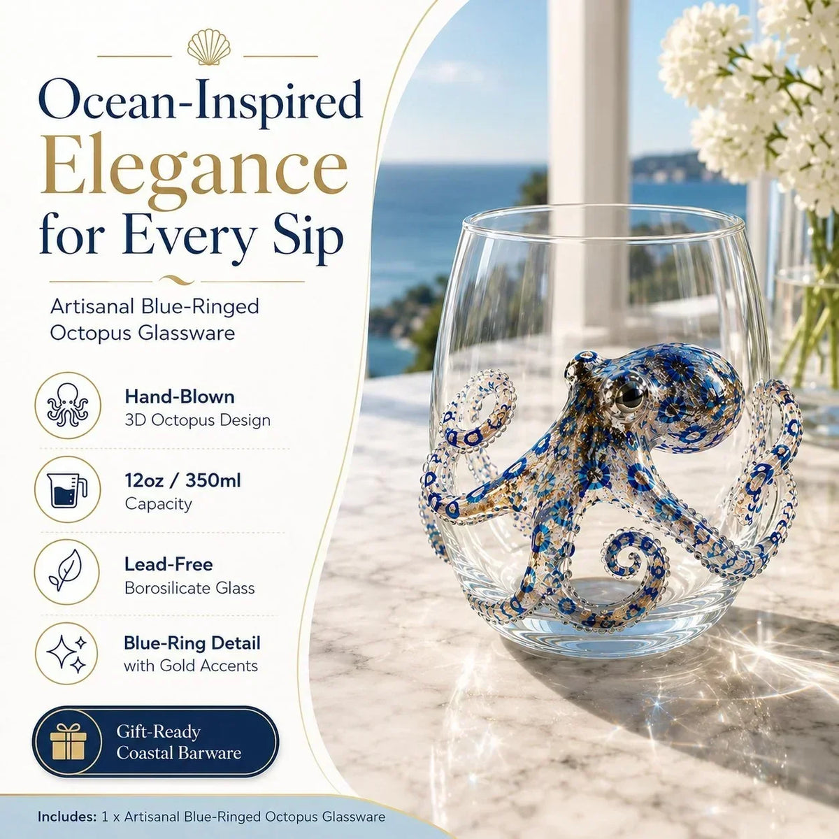 OceanGlow – Blue Ringed Octopus Artisan Glass – image 14