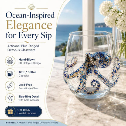 OceanGlow – Blue Ringed Octopus Artisan Glass – image 14