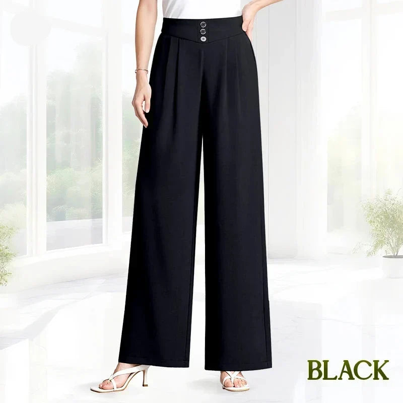 SoftStride – Elegant Wide-Leg Pants – Black / XS (0-2) / Extra Petite