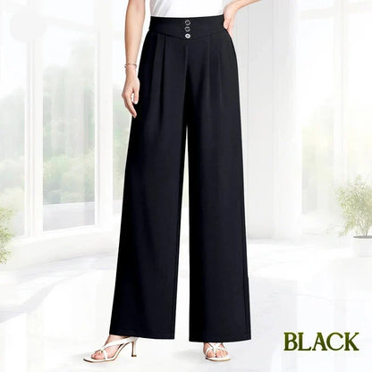 SoftStride – Elegant Wide-Leg Pants – Black / XS (0-2) / Extra Petite