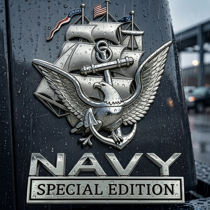 NavyHonor – Navy Veteran Metal Auto Emblem – image 2