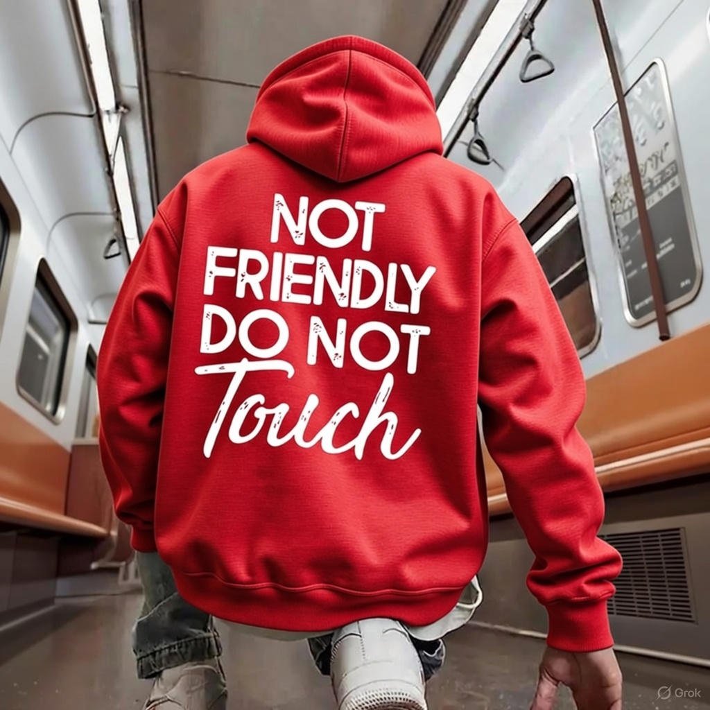 Not Friendly Do Not Touch Print Hoodies – image 8