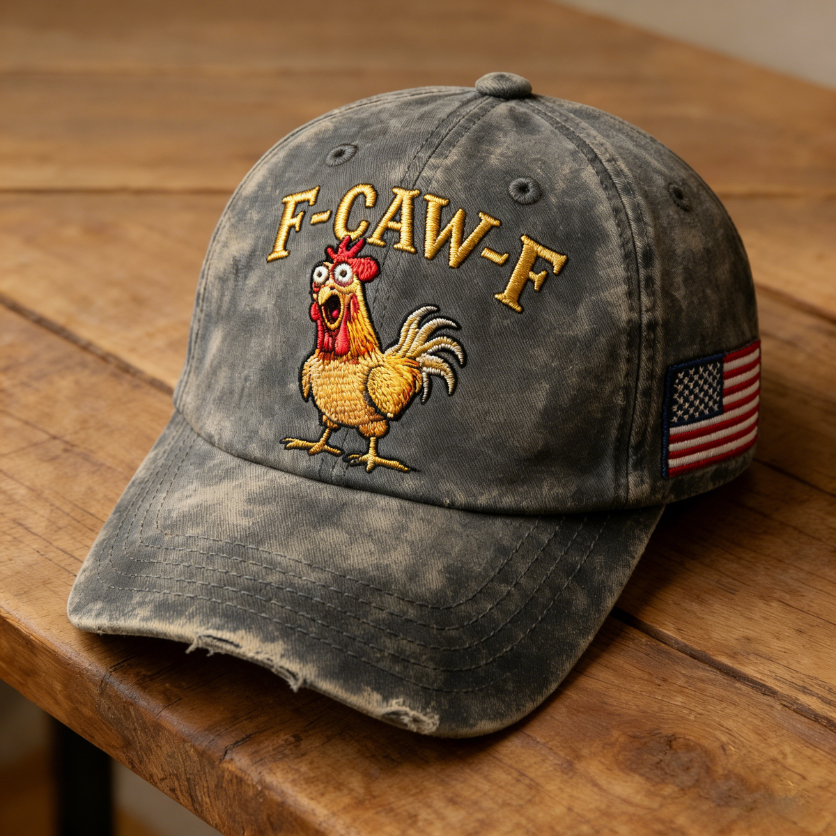 CluckPride – Made in USA Rooster Hat – Vintage / One Size Fits Most (Circumference 21 5/8"- Circumference 24 1/8")