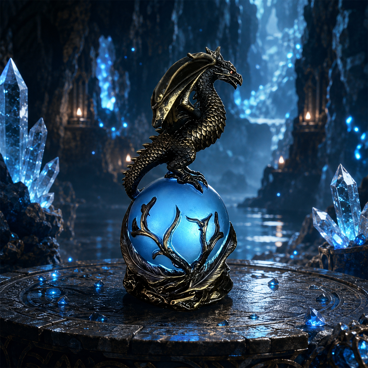 DragonGlow – Mystic Crystal Orb Lamp – Blue / Buy 1