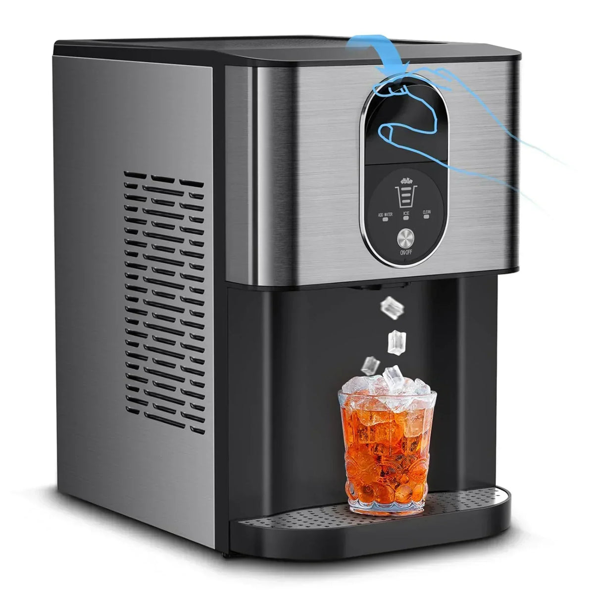 Nugget Ice Maker 44 lbs/Day Self-Dispensing Ice – Black