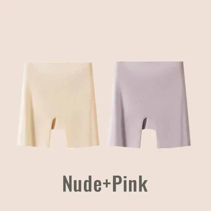 SilkContour – High-Waist Tummy Control Underwear – Nude+Pink / L