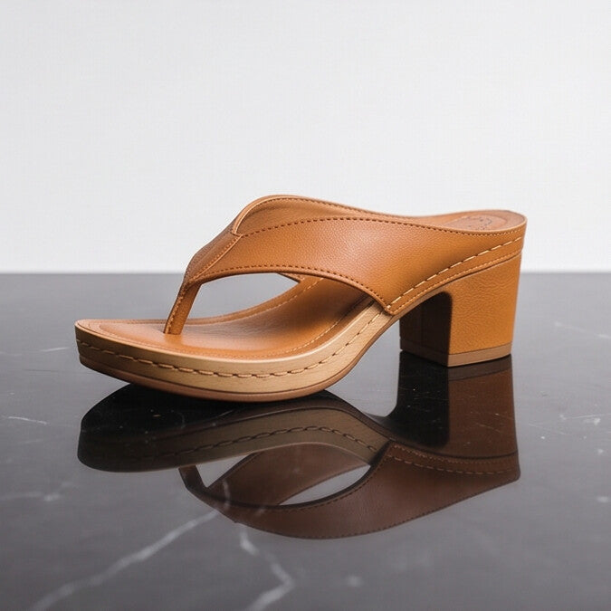 Brianna — Wood Heel Thong Sandal with Perforated Footbed – image 8