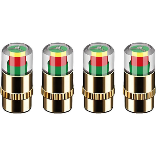 RoadVision - Color Signal Tire Pressure Monitor Caps – Golden / 4Pcs