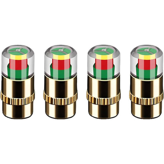 RoadVision - Color Signal Tire Pressure Monitor Caps – Golden / 4Pcs