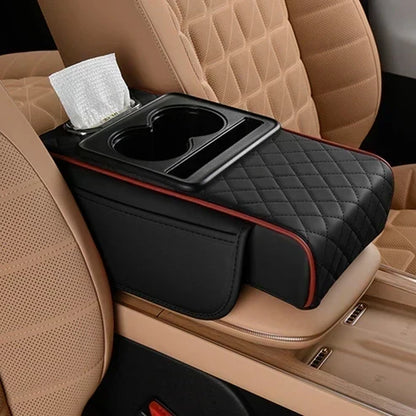 DriveCushion – Smart Armrest Pad – Black-Red / Embossed