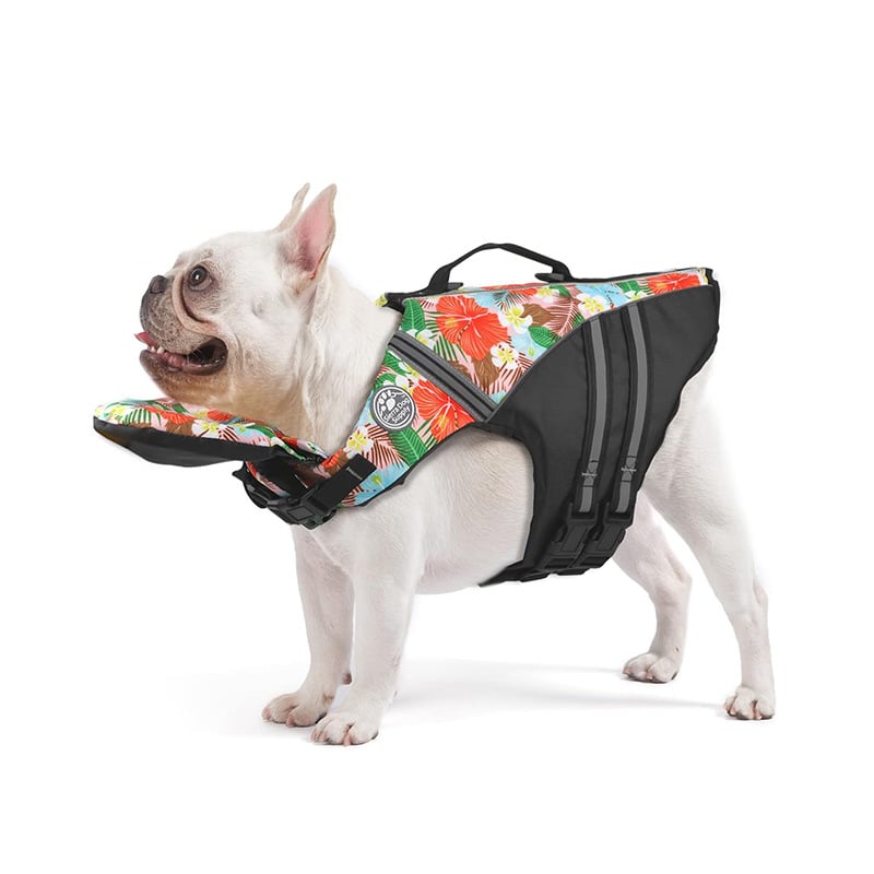 AquaPaw – High Buoyancy Dog Life Jacket – Flowers / XS