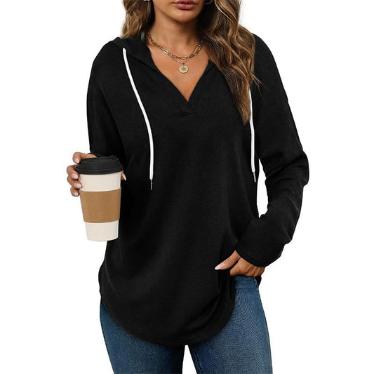 CozyCore | Loose-Fit Hooded Sweatshirt – Black / S