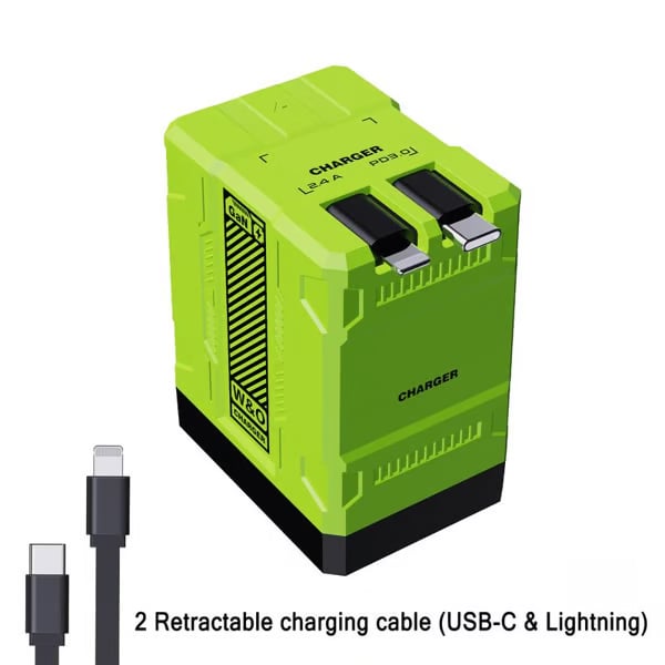 SnapCharge Pro – Tangle-Free Fast Power Hub – Green