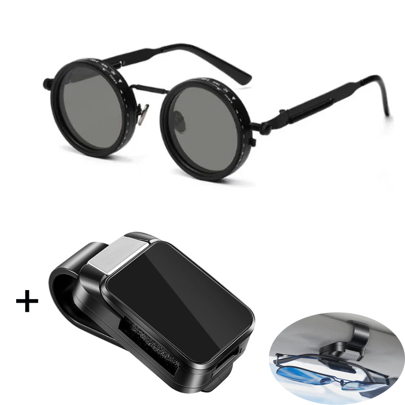 ChromaView - Adaptive Lenses for Ultimate Eye Protection – Black+Car-mounted glasses clip