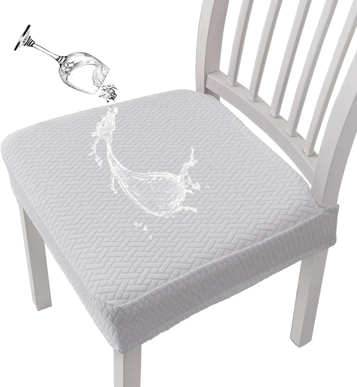 ChairEase – Washable Jacquard Chair Protector – White