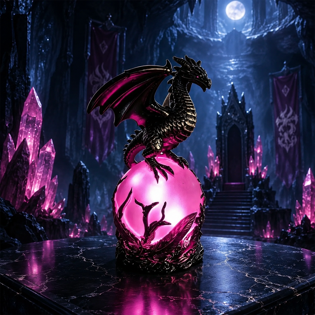 DragonGlow – Mystic Crystal Orb Lamp – image 6