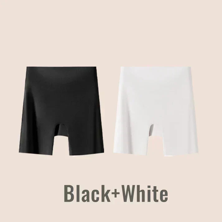 SilkContour – High-Waist Tummy Control Underwear – Black+White / L