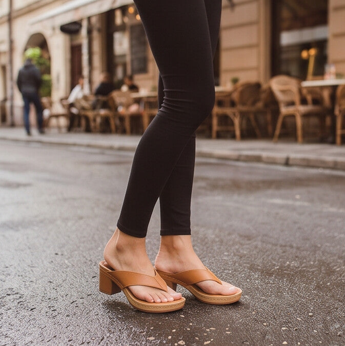 Brianna — Wood Heel Thong Sandal with Perforated Footbed – image 9