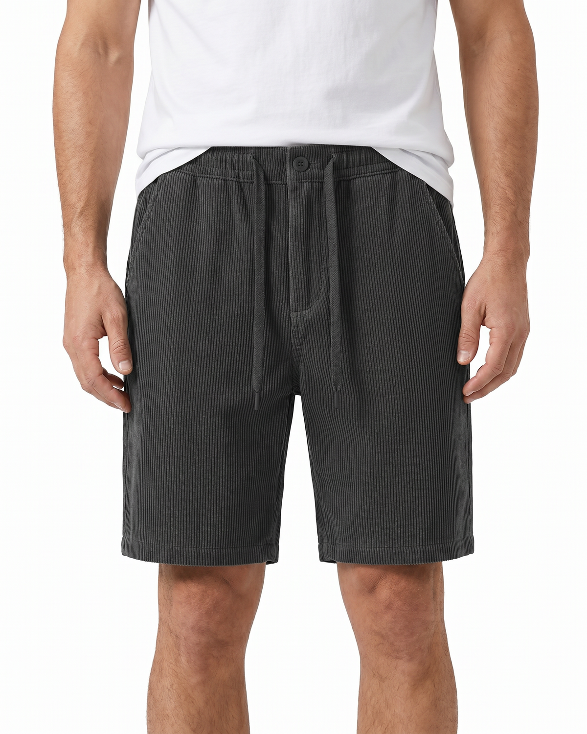 Ridgeline — Corduroy Cargo Shorts for Men – BLACK / S