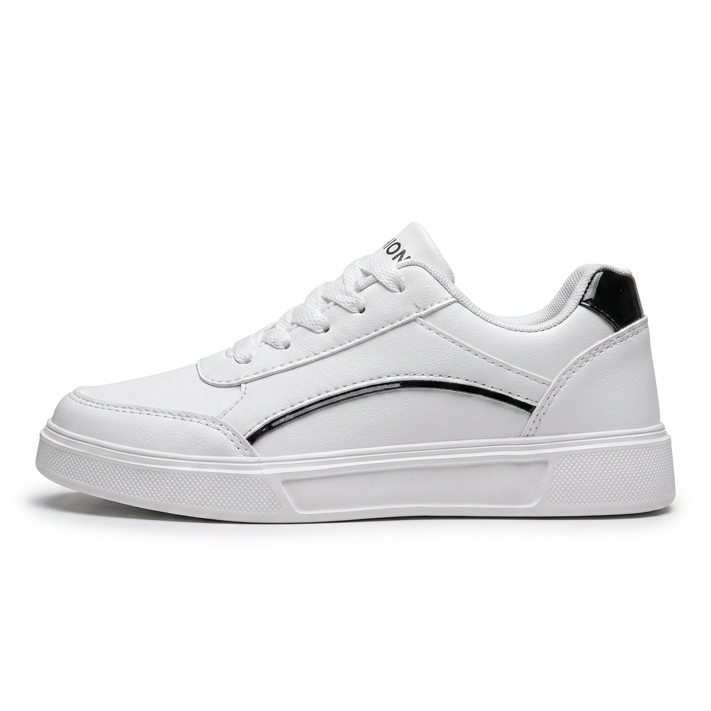 Stella — Platform Sneaker with Metallic Accents – Black / 36