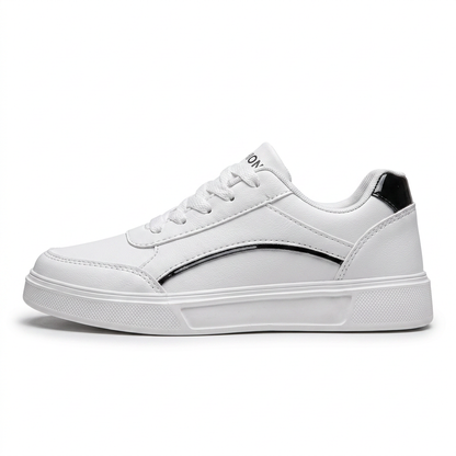 Stella — Platform Sneaker with Metallic Accents – Black / 36