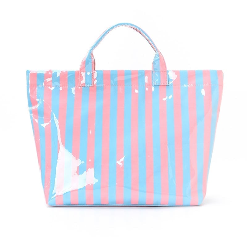 CarryWave – Durable Canvas Striped Tote Bag – Blue and pink stripes