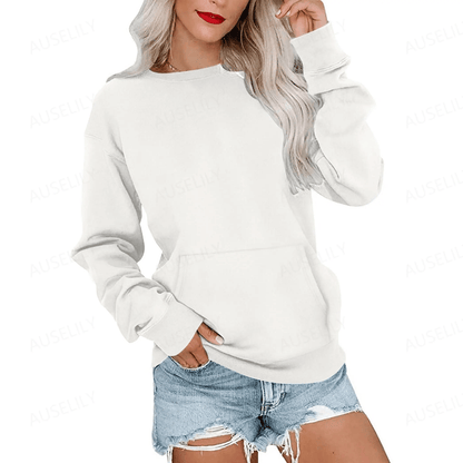 CozyCore – Women’s Crewneck Hoodless Sweatshirt – White / S