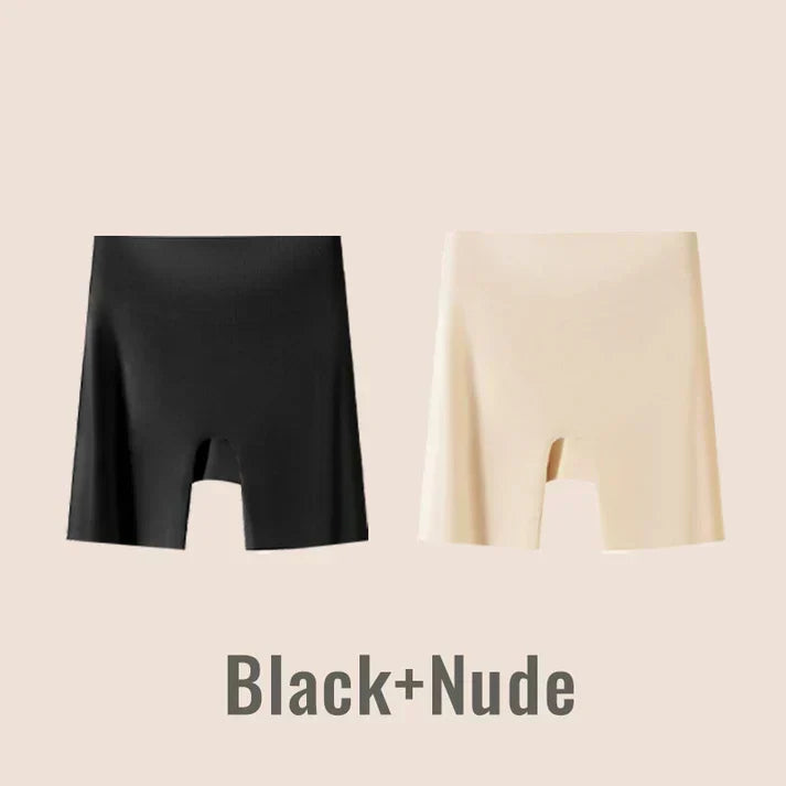 SilkContour – High-Waist Tummy Control Underwear – Black+Nude / L