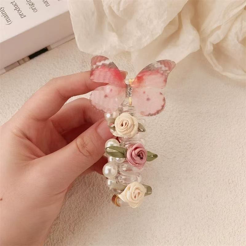 CoilLuxe – Premium Spiral Hair Ties Pack – Pink Butterfly