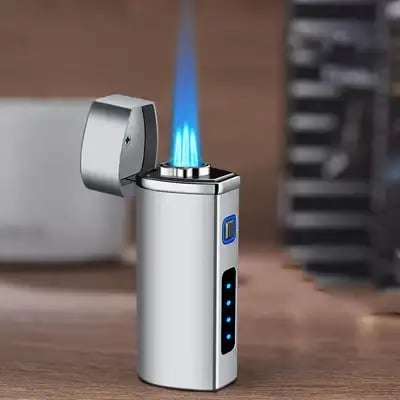 FireStorm – LED Triple Jet Cigar Lighter – SILVER / Exquisite Box
