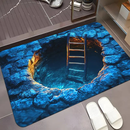 VisionMat - Optical Illusion Door Rug – Blue Well / 16*24in
