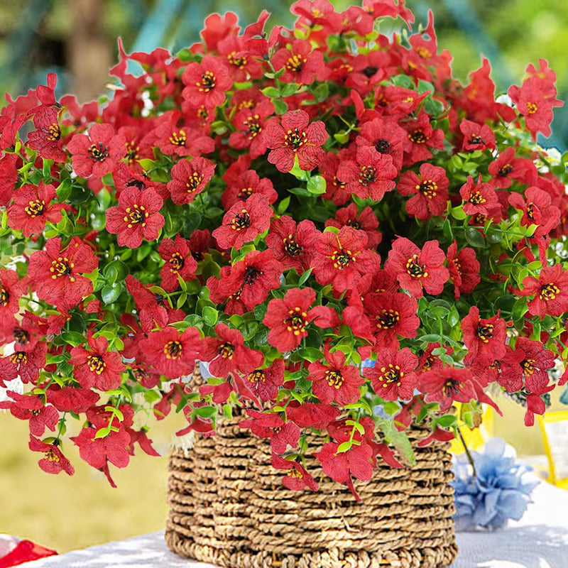 High-Grade Material Artificial Flowers – Sunset Red / Fill 1 POT (120 flowers)