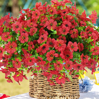 High-Grade Material Artificial Flowers – Sunset Red / Fill 1 POT (120 flowers)