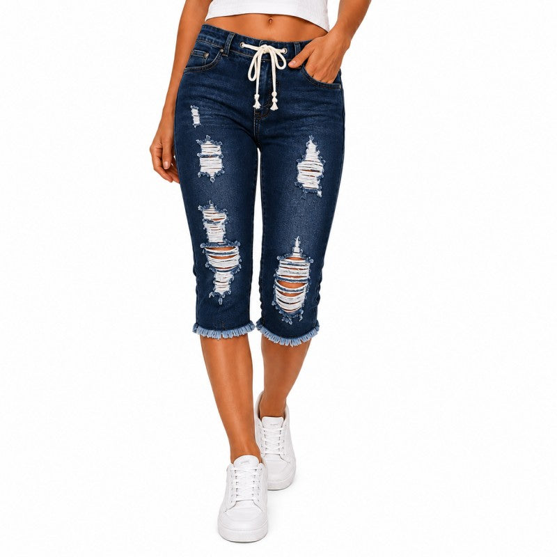 DenimBloom – High Waist Cropped Denim Jeans – image 22