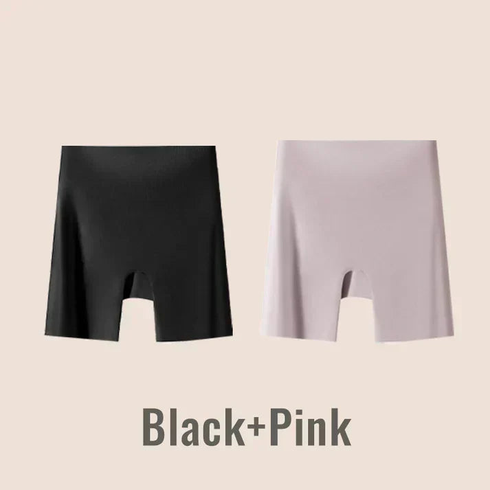 SilkContour – High-Waist Tummy Control Underwear – Black+Pink / L