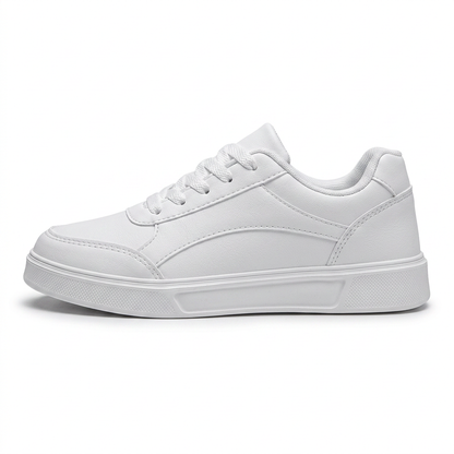 Stella — Platform Sneaker with Metallic Accents – White / 36