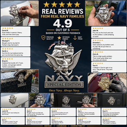 NavyHonor – Navy Veteran Metal Auto Emblem – image 8