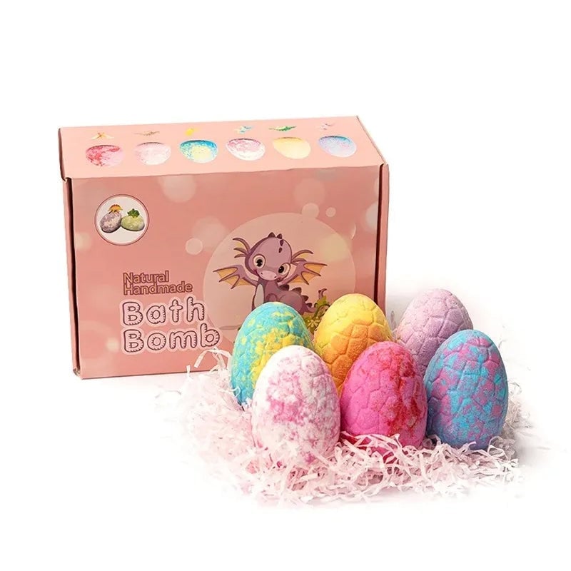 DinoGlow – Fun & Colorful Bath Bomb Eggs – Pink Box (6 pcs)