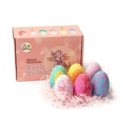 DinoGlow – Fun & Colorful Bath Bomb Eggs – Pink Box (6 pcs)