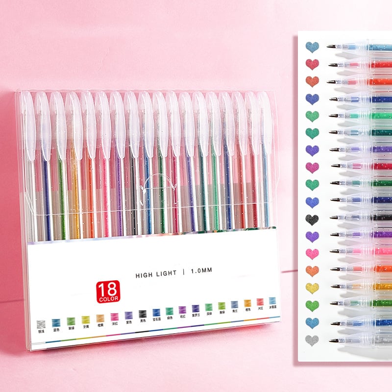 SparkWrite - Bold & Colorful Gel Pen Collection – Set of 18 colors