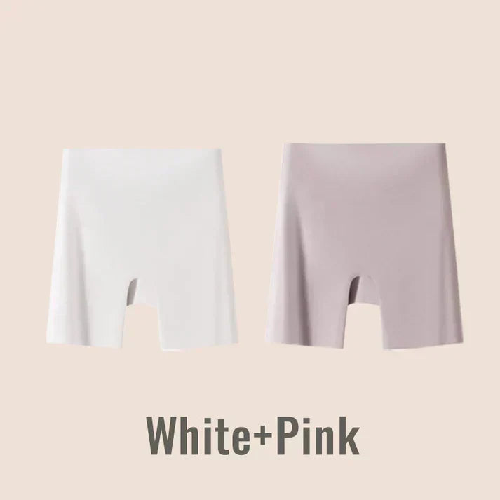 SilkContour – High-Waist Tummy Control Underwear – White+Pink / L