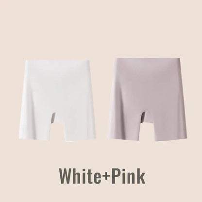 SilkContour – High-Waist Tummy Control Underwear – White+Pink / L
