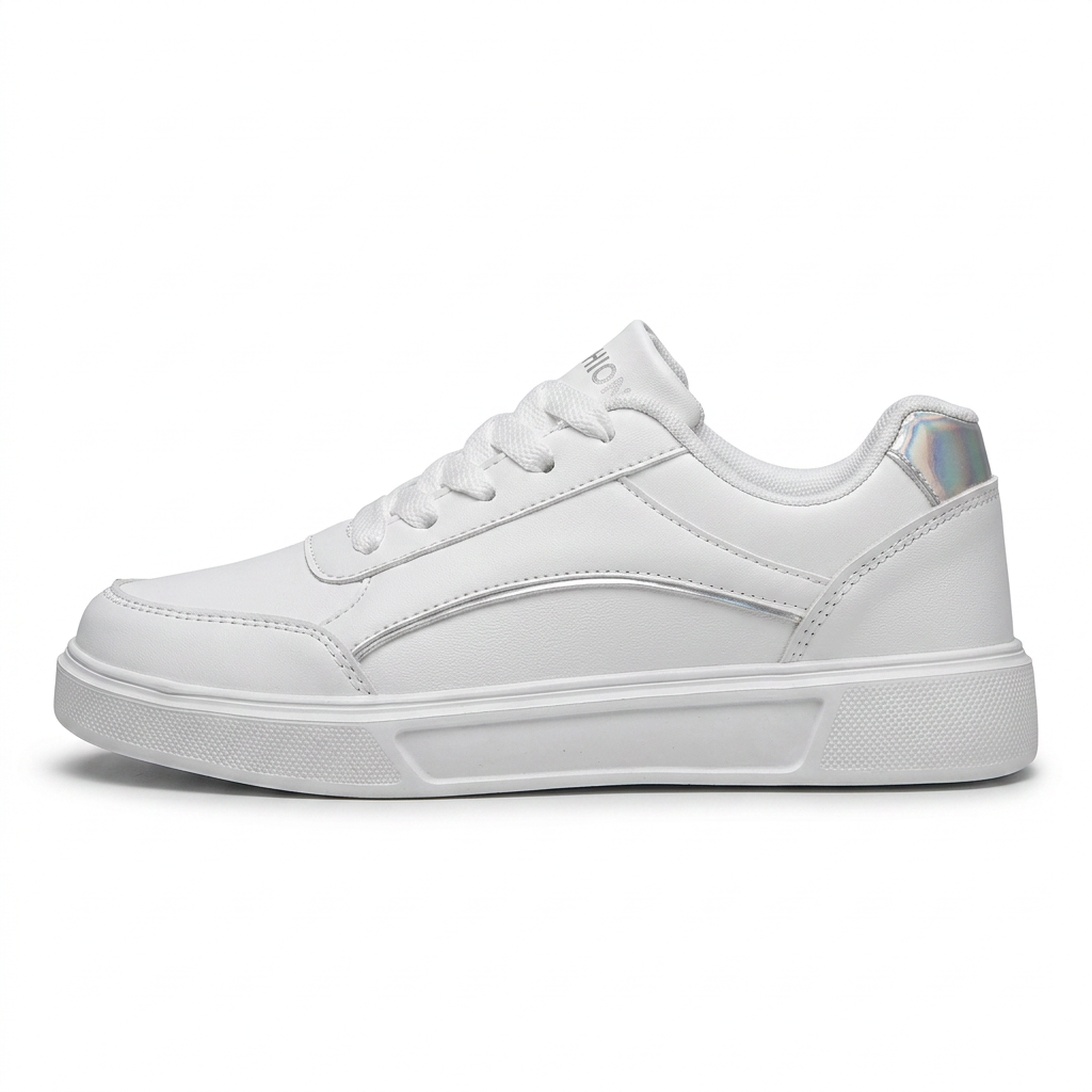 Stella — Platform Sneaker with Metallic Accents – Silver / 36