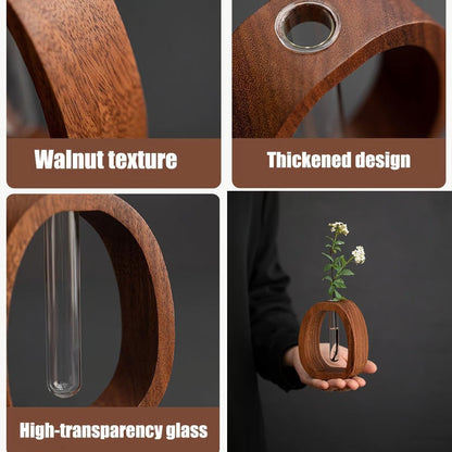 NatureNest – Solid Wood Glass Flower Vase – image 7