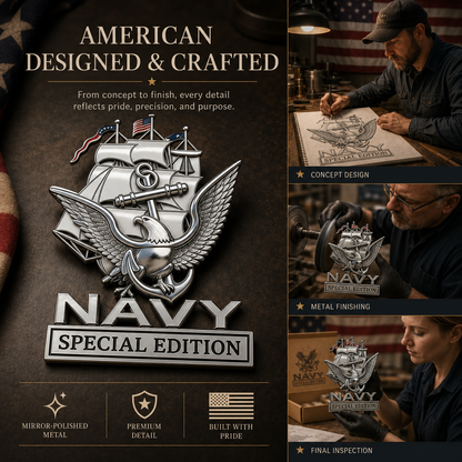 NavyHonor – Navy Veteran Metal Auto Emblem – image 12