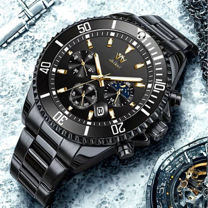 ChronoLuxe – Men’s Luxury Dress Watch – Full Black