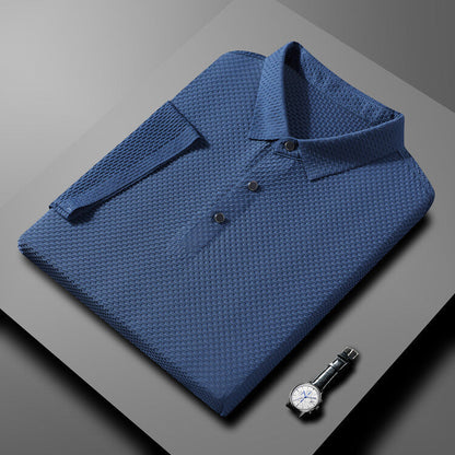 FlexGent – Modern Slim Business Shirt – Navy blue / M（height & weight 160-170cm 100-125LB）