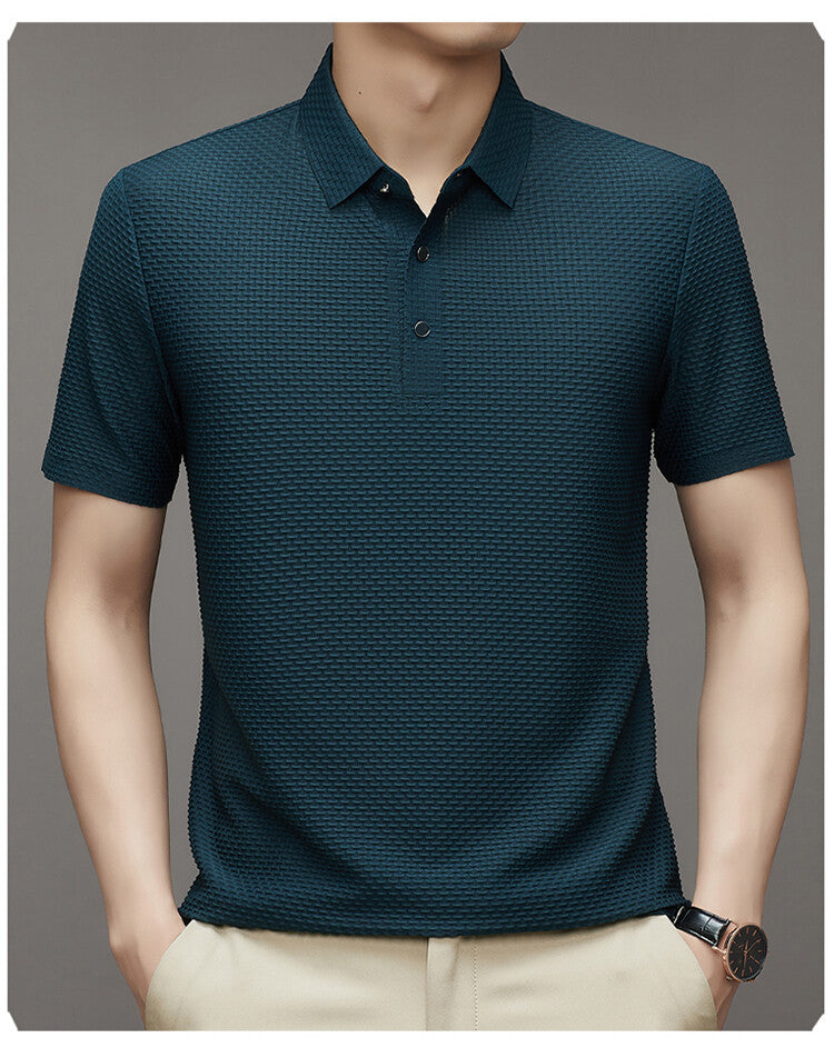 FlexGent – Modern Slim Business Shirt – Dark green / M（height & weight 160-170cm 100-125LB）