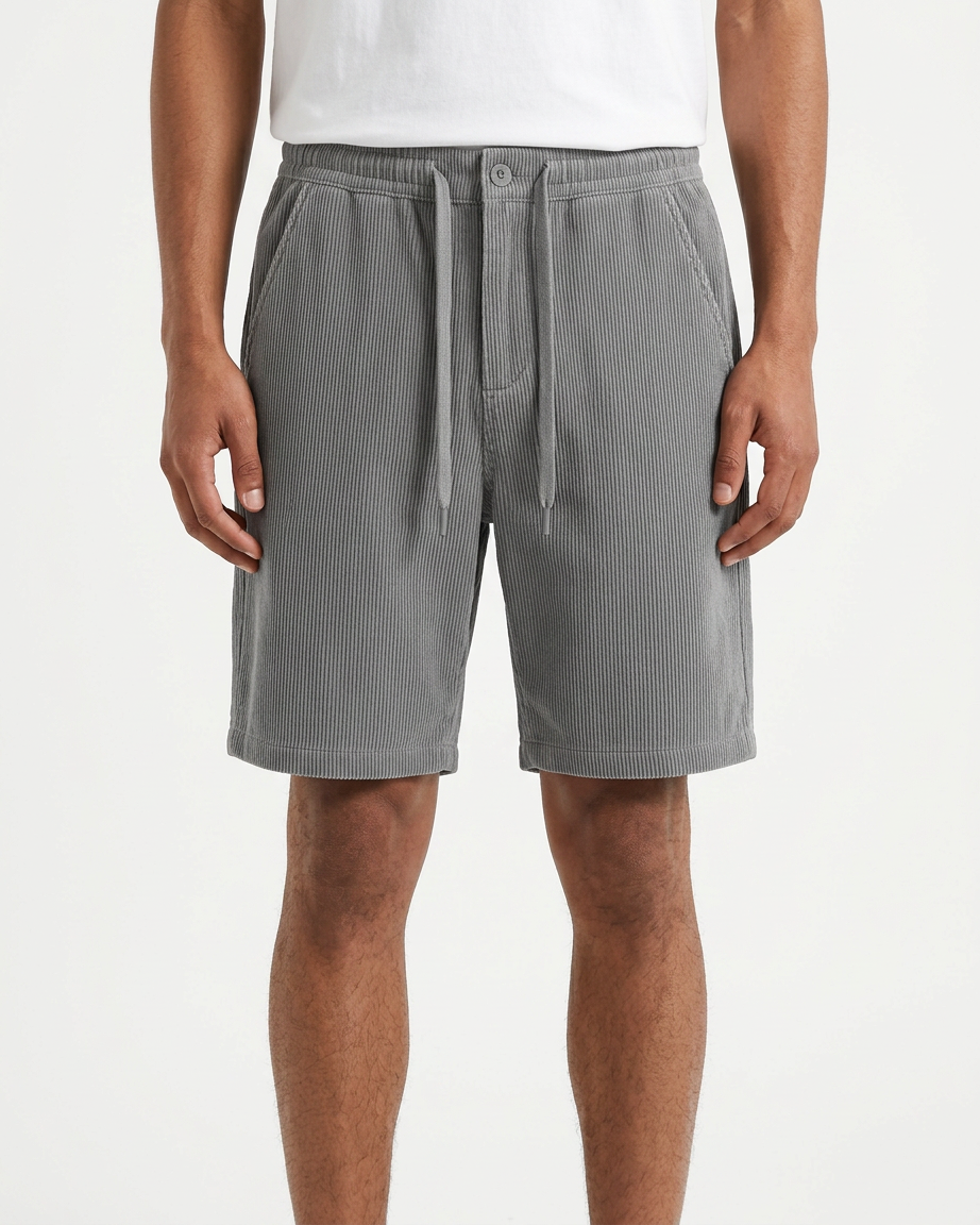 Ridgeline — Corduroy Cargo Shorts for Men – GREY / S