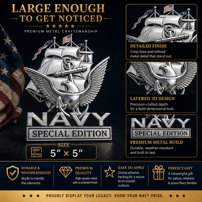 NavyHonor – Navy Veteran Metal Auto Emblem – image 13